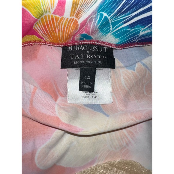 Miraclesuit x Talbots colorful Tropical Tankini botton skort. size 14 - Picture 5 of 7